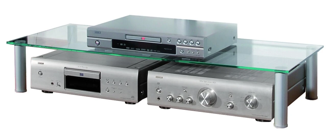 TV-Aufsatz - silber - Klarglas - 105 cm breit 1 TV-Aufsatz - silber - Klarglas - 105 cm breit