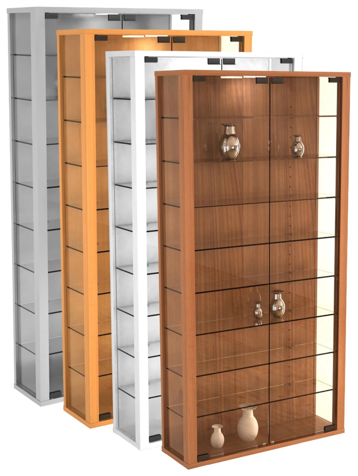 Vitrine VITROSA MAXI - Kern-Nussbaum - ohne Beleuchtung 3 Vitrine VITROSA MAXI - Kern-Nussbaum - ohne Beleuchtung – Bild 3