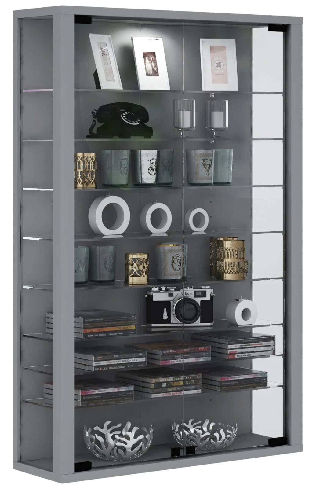 Hängevitrine VITROSA MINI - silber - ohne Beleuchtung 1 Hängevitrine VITROSA MINI - silber - ohne Beleuchtung