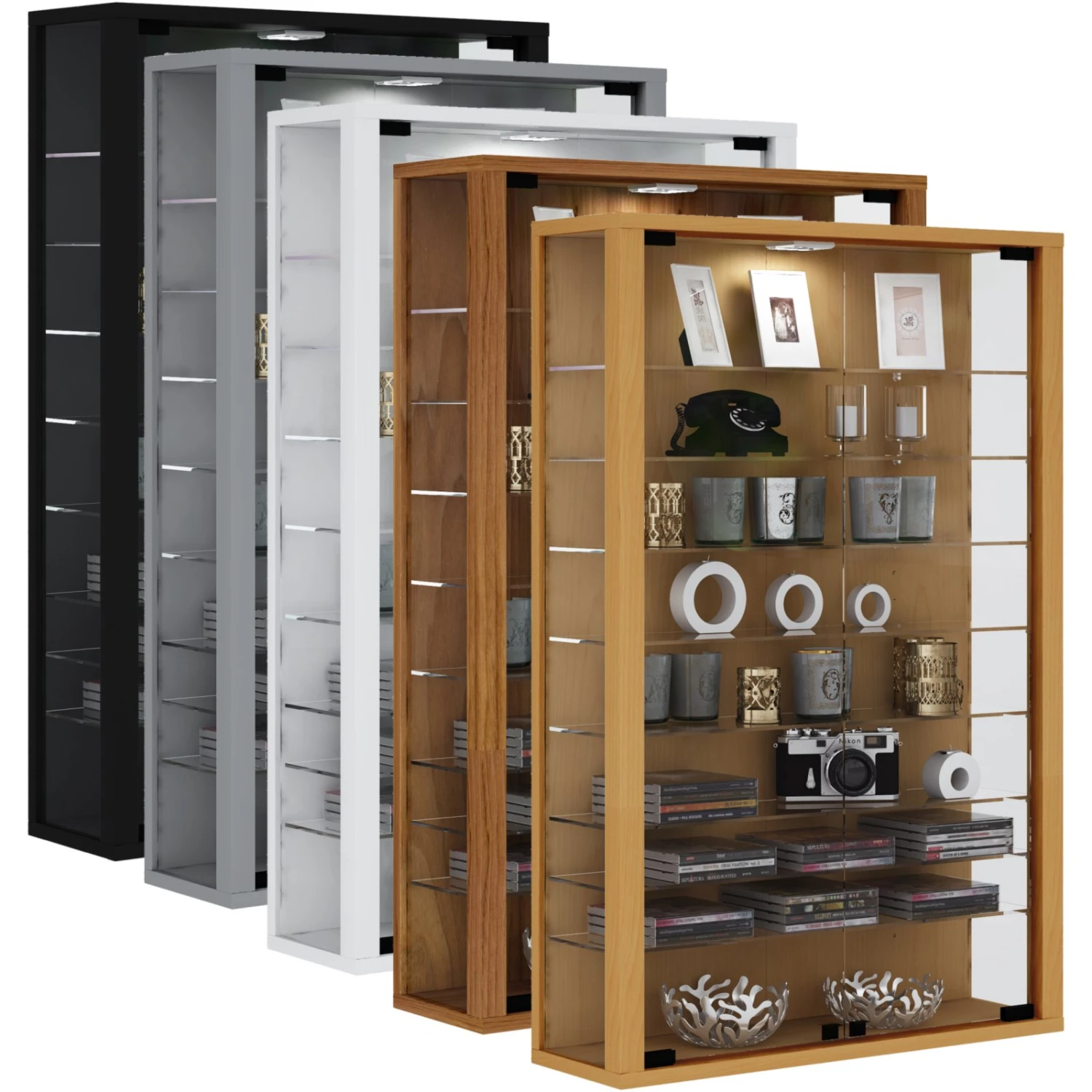 Hängevitrine VITROSA MINI - Kern-Nussbaum - ohne Beleuchtung 3 Hängevitrine VITROSA MINI - Kern-Nussbaum - ohne Beleuchtung – Bild 3