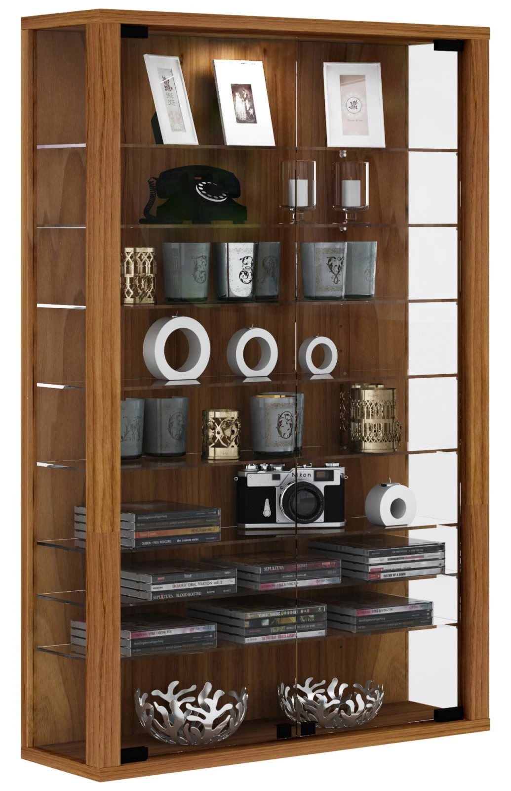 Hängevitrine VITROSA MINI - Kern-Nussbaum - ohne Beleuchtung 5 Hängevitrine VITROSA MINI - Kern-Nussbaum - ohne Beleuchtung – Bild 5