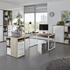 Sideboard SET+ - Eiche natur - Weißglas - 156 cm 7 Sideboard SET+ - Eiche natur - Weißglas - 156 cm -Esszimmer Verkaufsgeschäft 9001770600 04 1600Wx1600H