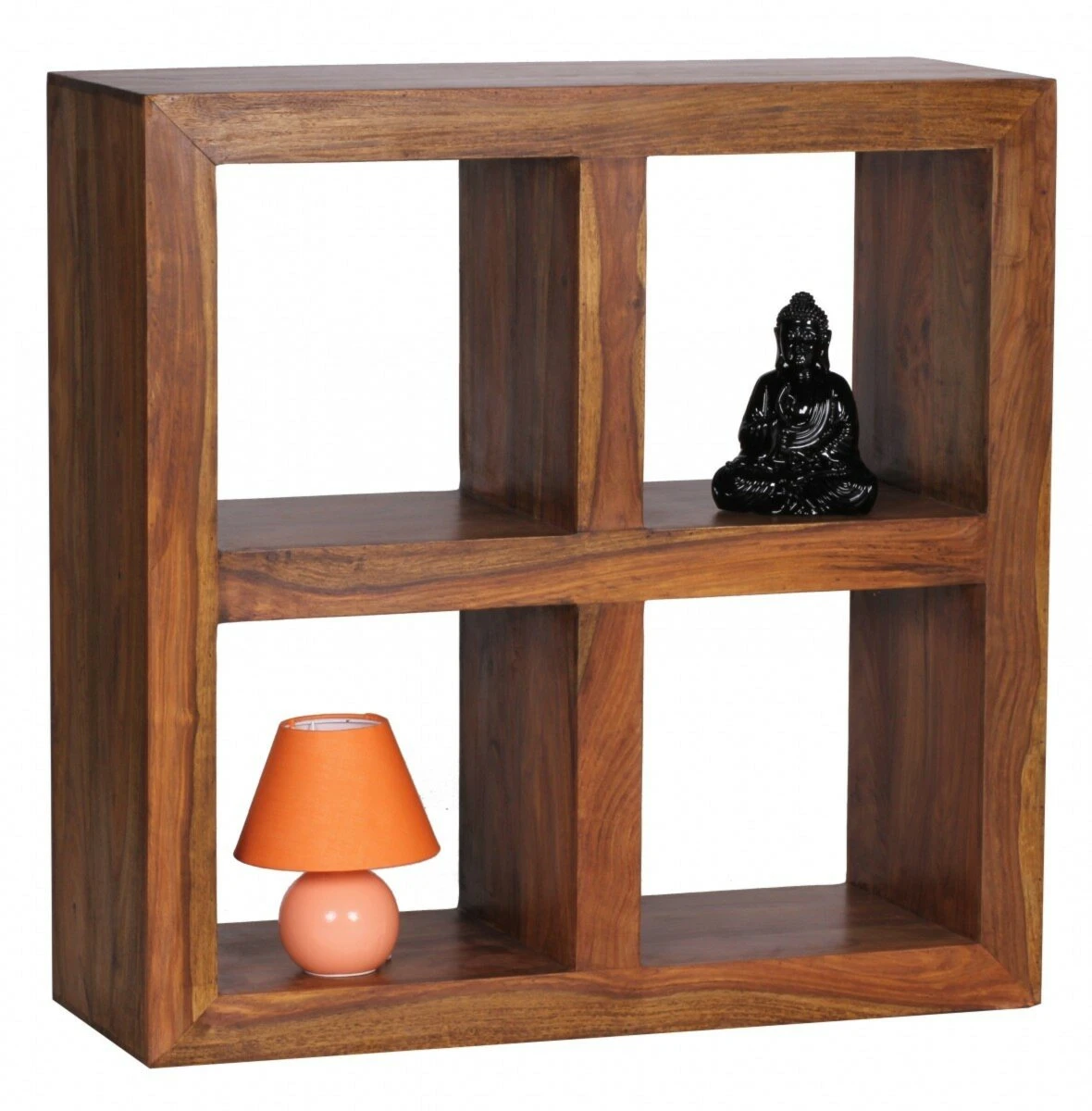 Standregal - braun gebeizt - Sheesham massiv - 82 cm hoch 1 Standregal - braun gebeizt - Sheesham massiv - 82 cm hoch