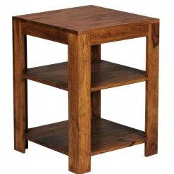 Standregal - Sheesham massiv gebeizt - 2 Böden