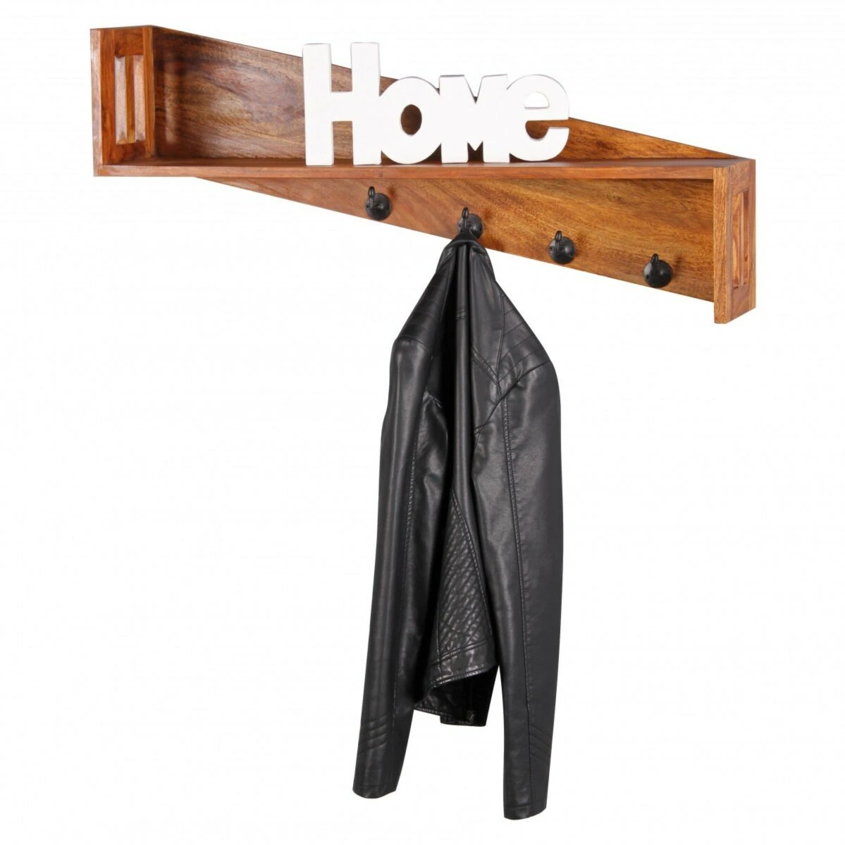 Garderobe - Sheesham massiv braun gebeizt 2 Garderobe - Sheesham massiv braun gebeizt – Bild 2