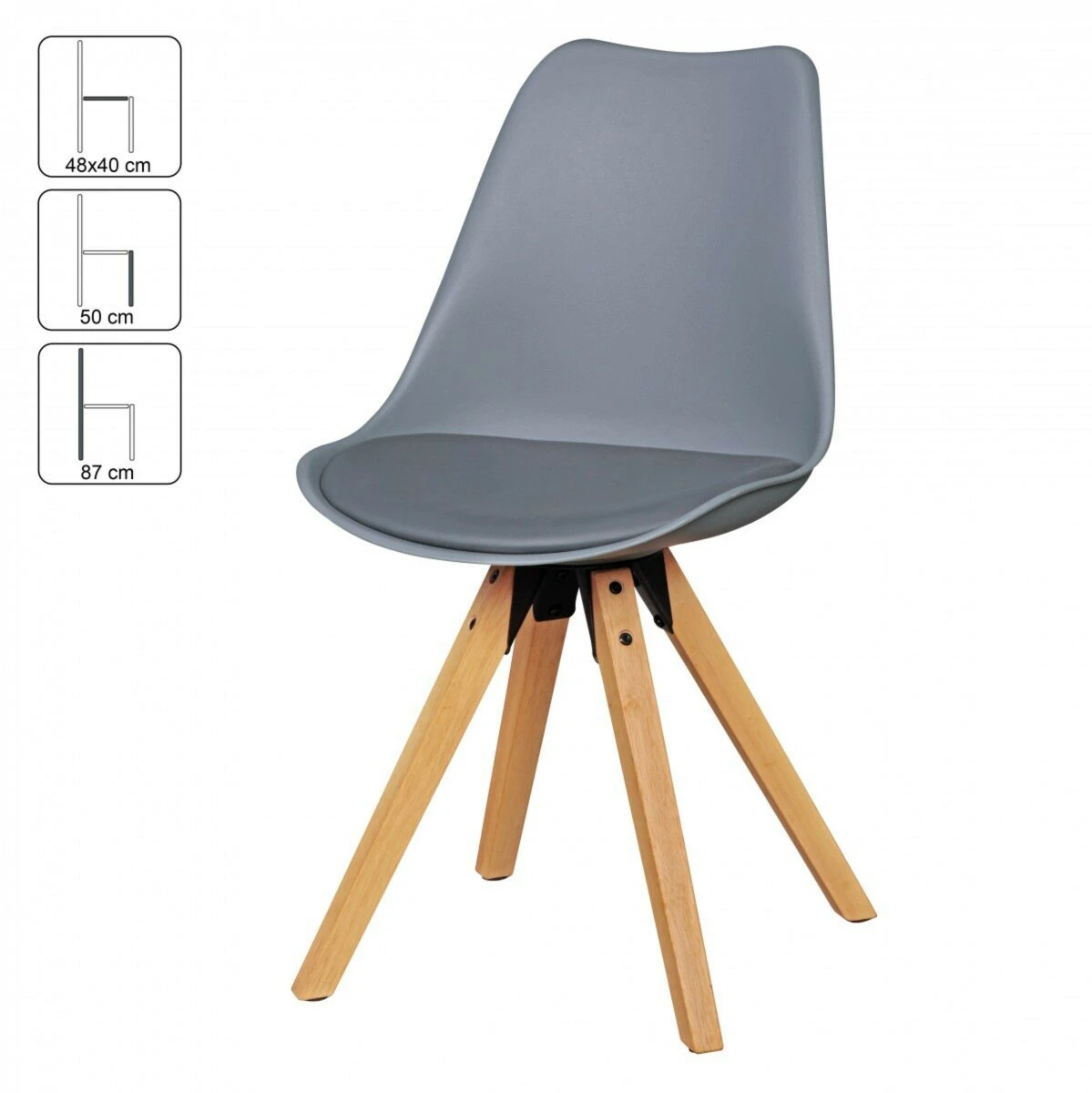 2er Stuhl-Set - grau - Kunstleder 3 2er Stuhl-Set - grau - Kunstleder – Bild 3