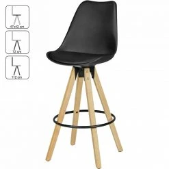 2er-Set Barhocker - schwarz-Mangoholz - Kunstlederbezug 6 2er-Set Barhocker - schwarz-Mangoholz - Kunstlederbezug -Esszimmer Verkaufsgeschäft 9002292000 03 1600Wx1600H