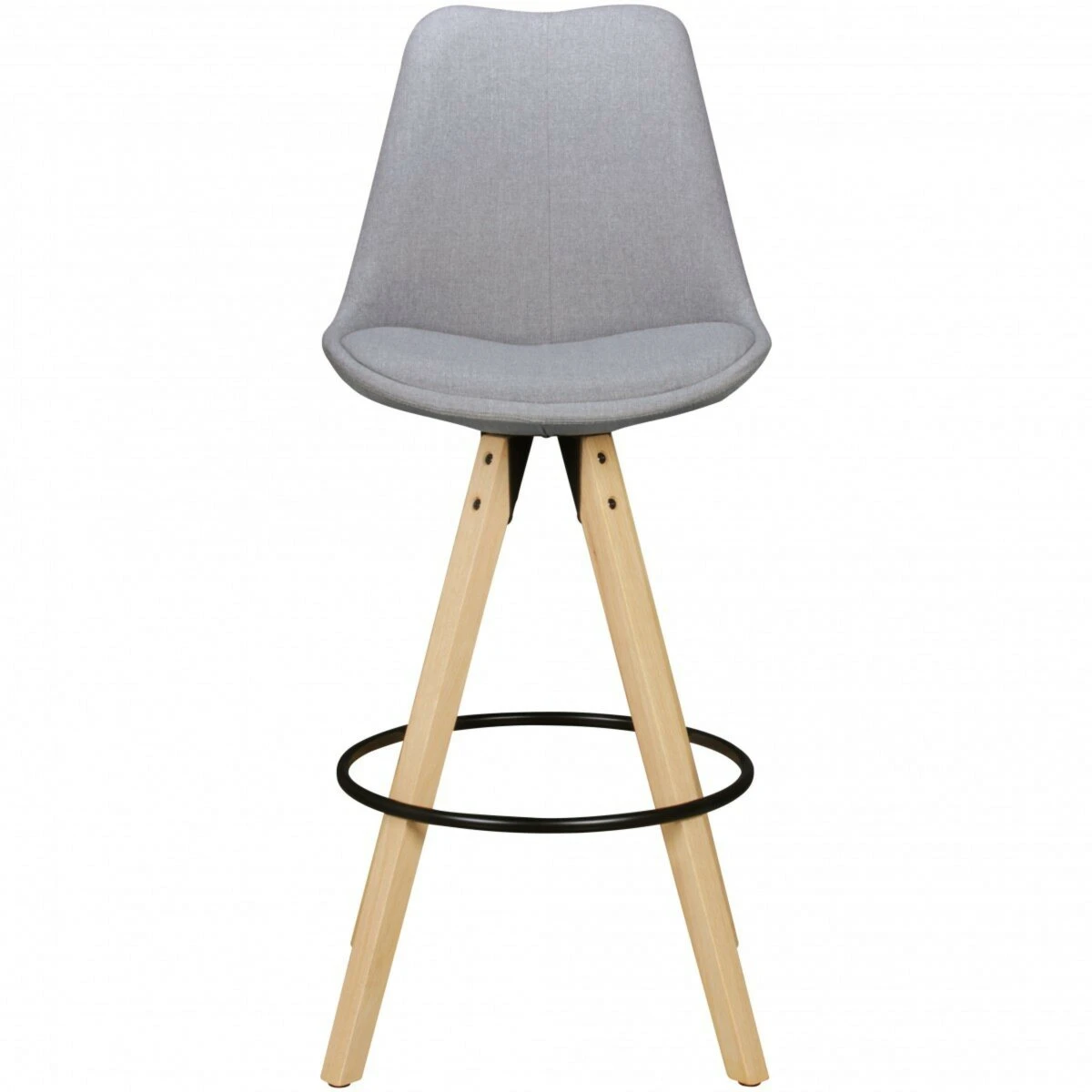 2er-Set Barhocker - grau-Mangoholz - Stoffbezug 2 2er-Set Barhocker - grau-Mangoholz - Stoffbezug – Bild 2