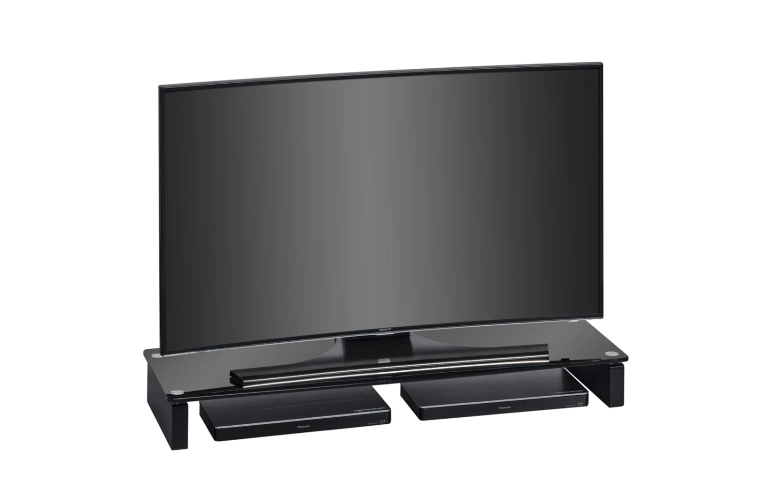 TV-Board - schwarz - Schwarzglas - 110 cm 2 TV-Board - schwarz - Schwarzglas - 110 cm – Bild 2