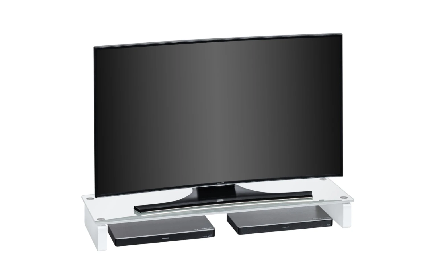 TV-Board - weiß - Weißglas - 110 cm 2 TV-Board - weiß - Weißglas - 110 cm – Bild 2