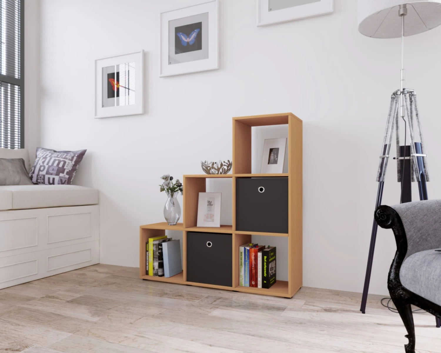 Raumteiler NITAS - Buche - 6 Fächer 3 Raumteiler NITAS - Buche - 6 Fächer – Bild 3