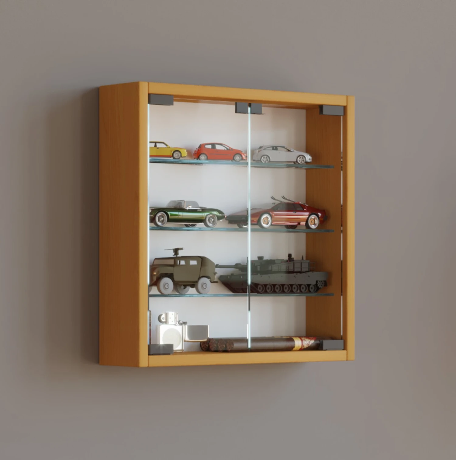 Hängevitrine MANDOSA S - Buche - mit 3 Glasböden 2 Hängevitrine MANDOSA S - Buche - mit 3 Glasböden – Bild 2