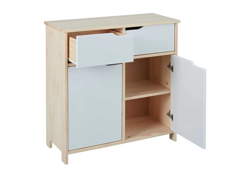 Kommode - weiß-Milkyskin - teilmassiv - 80 cm 2 Kommode - weiß-Milkyskin - teilmassiv - 80 cm – Bild 2