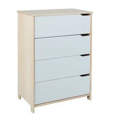 Kommode - weiß-Milkyskin - teilmassiv- 103 cm hoch