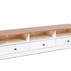 Lowboard WESTERLAND 12.2 - weiß-braun - Massivholz - 180 cm