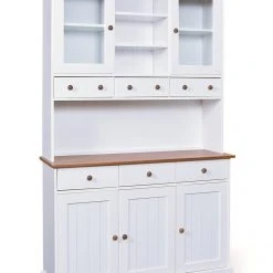 Buffetschrank WESTERLAND - weiß-braun - Massivholz