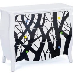 Kommode ALISHA - weiß-schwarz - 95 cm breit