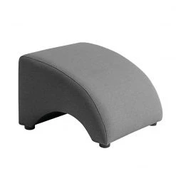 Max Winzer Anstell-Hocker - anthrazit - Leinenoptik - Buche massiv Füße