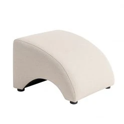 Max Winzer Anstell-Hocker - creme - Leinenoptik - Buche massiv Füße