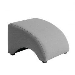 Max Winzer Anstell-Hocker - grau - Leinenoptik - Buche massiv Füße