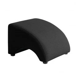 Max Winzer Anstell-Hocker - schwarz - Leinenoptik - Buche massiv Füße