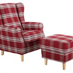 Max Winzer Polsterhocker - rot - kariert - Flachgewebe -Esszimmer Verkaufsgeschäft 9003056900 03 1600Wx1600H