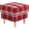 Max Winzer Polsterhocker - rot - kariert - Flachgewebe