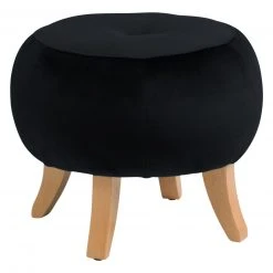 Max Winzer Hocker - schwarz - Samtvelours