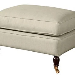 Max Winzer Hocker - beige - Flachgewebe in Leinenoptik