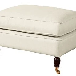 Max Winzer Hocker - creme - Flachgewebe in Leinenoptik