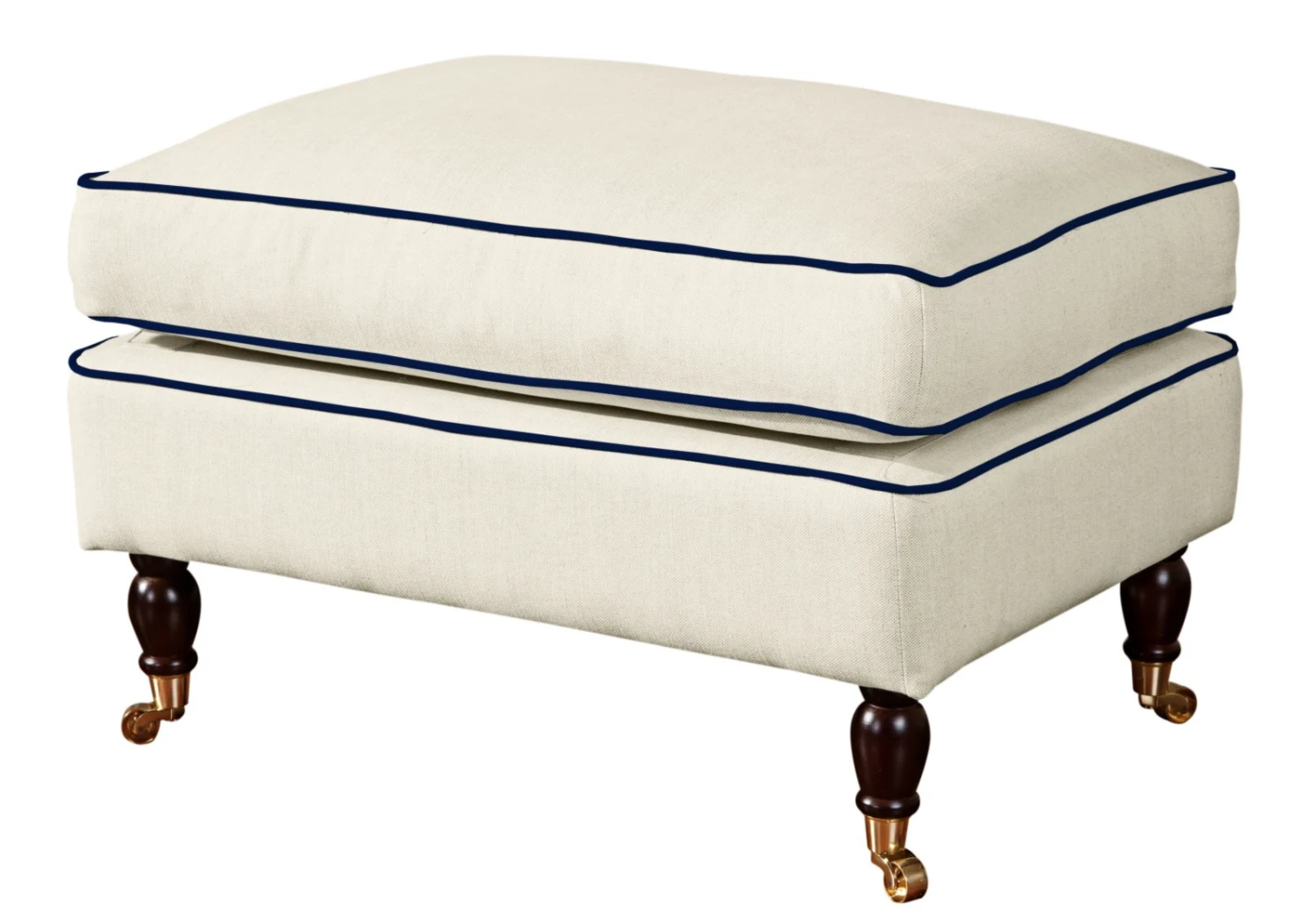 Max Winzer Hocker - creme-dunkelblau - Flachgewebe in Leinenoptik 1 Max Winzer Hocker - creme-dunkelblau - Flachgewebe in Leinenoptik