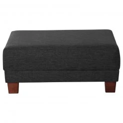 Max Winzer Hocker - schwarz - Leinenoptik - Buche massiv Füße