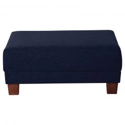 Max Winzer Hocker - dunkelblau - Leinenoptik - Buche massiv Füße