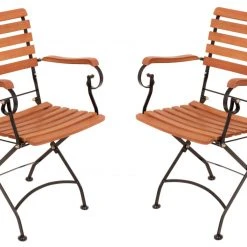 2er-Set Armstuhl WIEN - Eukalyptus - klappbar