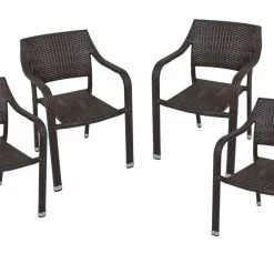 4er-Set Stapelstuhl CHARLESTON - coffee - stapelbar