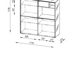 Highboard YAS - weiß Hochglanz - Glas -Esszimmer Verkaufsgeschäft 9003264000 04 1600Wx1600H