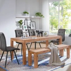 Esstisch - klar lackiert - Akazie massiv -Esszimmer Verkaufsgeschäft 9003285800 04 1600Wx1600H