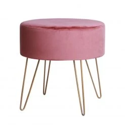 Fellhocker MIO - altrosa - mit Metallfuß