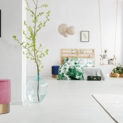 Polsterhocker - NANO - altrosa - mit Metallfuß -Esszimmer Verkaufsgeschäft 9003375000 02 1600Wx1600H