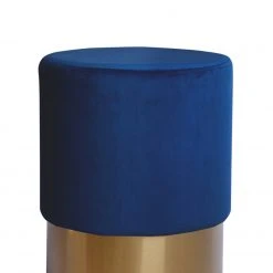 Polsterhocker - NANO - dunkelblau - mit Metallfuß