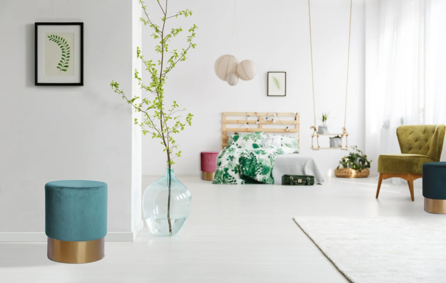 Polsterhocker NANO - petrol - mit Edelstahlfuß 2 Polsterhocker NANO - petrol - mit Edelstahlfuß – Bild 2