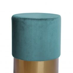 Polsterhocker NANO - petrol - mit Edelstahlfuß