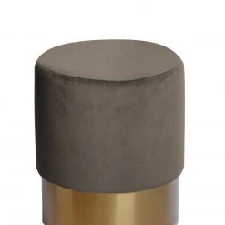 Polsterhocker NANO - taupe - mit Metallfuß