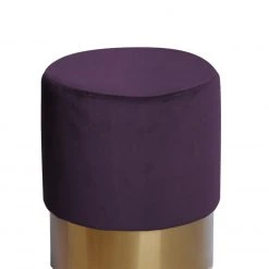 Polsterhocker NANO - violett - mit Edelstahlfuß