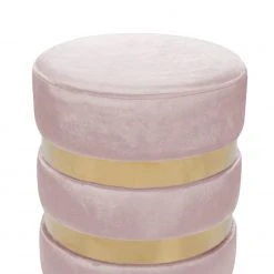 Polsterhocker NOVALIE - rosa-gold - Ø 37 cm