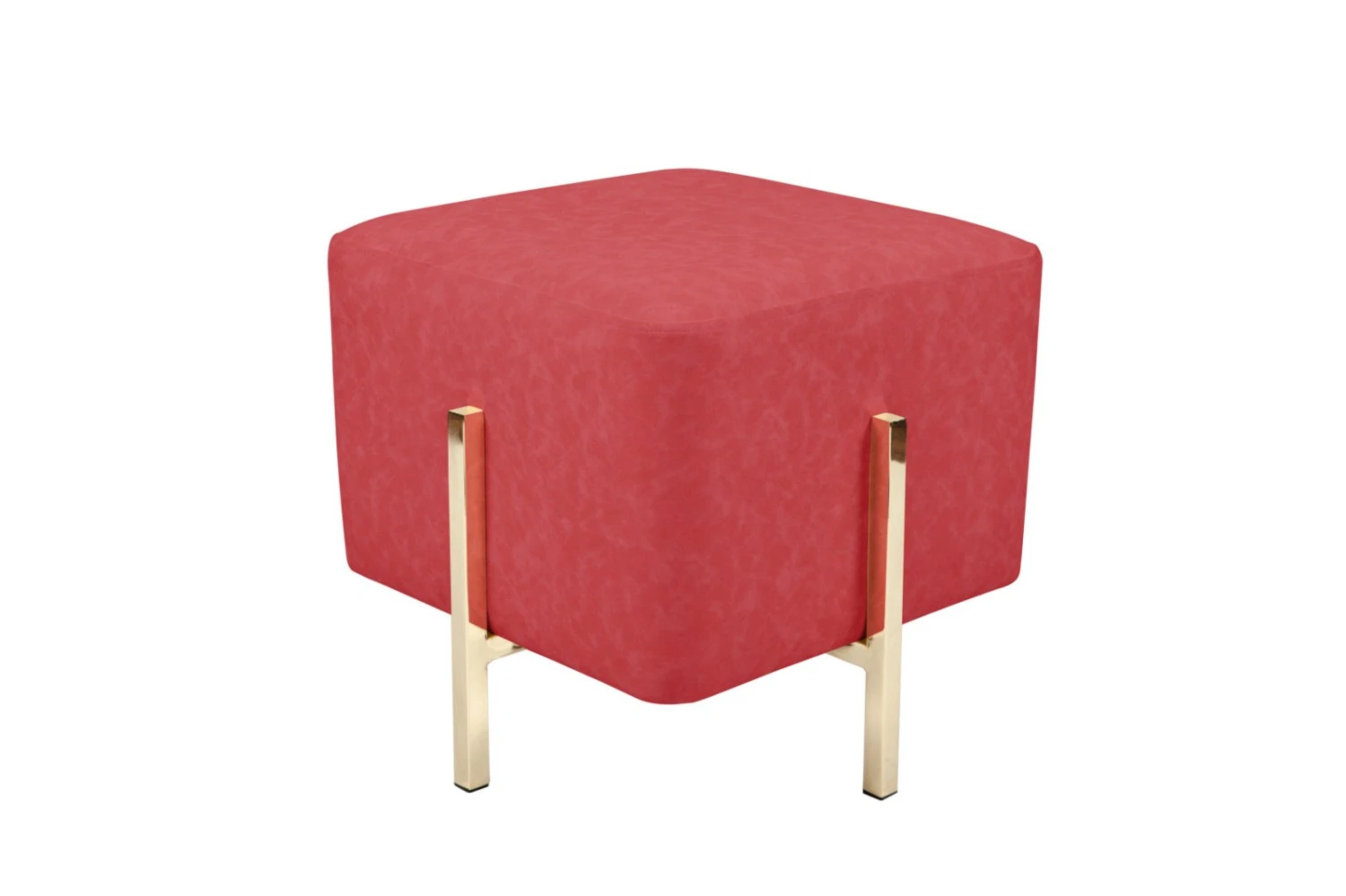 Hocker LIZIA - rot-gold - Metallgestell 1 Hocker LIZIA - rot-gold - Metallgestell