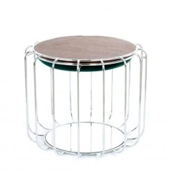 Tisch-Hocker COMFORTABLE - dunkelgrün-silber - Metall -Esszimmer Verkaufsgeschäft 9003394300 04 1600Wx1600H