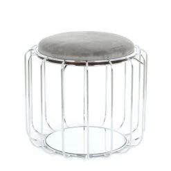 Tisch-Hocker COMFORTABLE - grau-silber - Metall