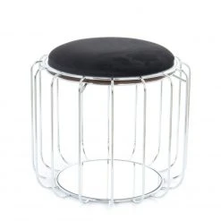 Tisch-Hocker COMFORTABLE - schwarz-silber - Metall