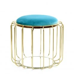 Tisch-Hocker COMFORTABLE - grün-gold - Metall